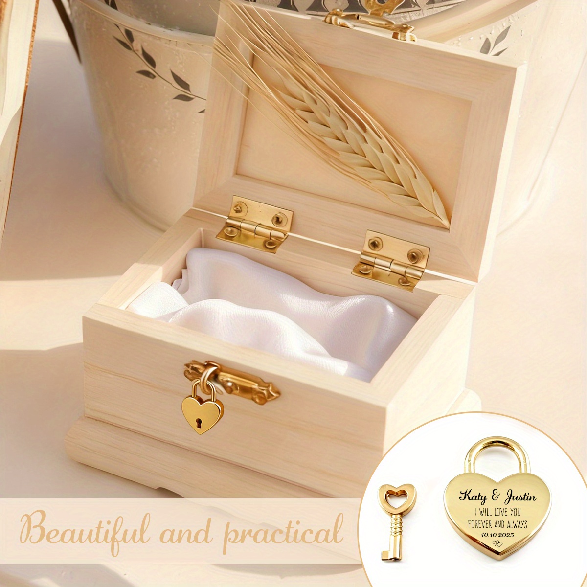 Personalized Heart Shaped Lock with Heart Key